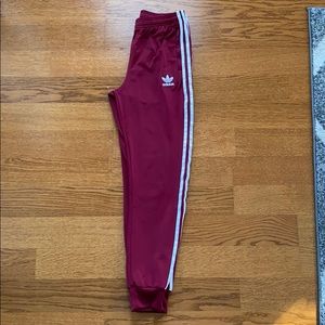 Maroon adidas pant